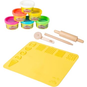 roba x Play-Doh Spielset, mit 3D-Kreativmatte, Holzwerkzeugen und Knetdosen - B-Ware neuwertig