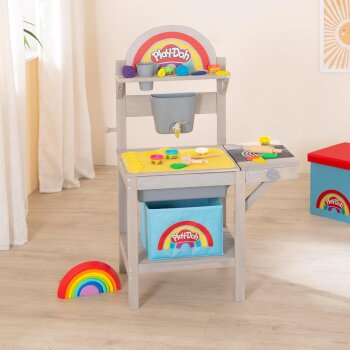 roba x Play-Doh Spielset, mit 3D-Kreativmatte, Holzwerkzeugen und Knetdosen - B-Ware neuwertig