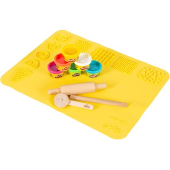 roba x Play-Doh Spielset, mit 3D-Kreativmatte, Holzwerkzeugen und Knetdosen - B-Ware neuwertig