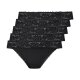 esmara® Damen Strings, 5 Stück, hoher Baumwollanteil (Schwarz, L (44/46)) - B-Ware neuwertig