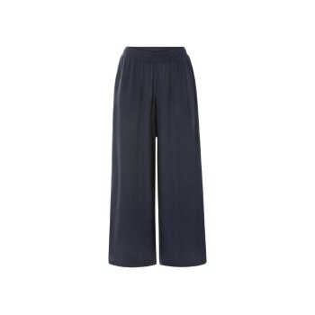 esmara® Damen Wide-Leg Hose, mit Crinkle-Struktur (navy, L(44/46)) - B-Ware neuwertig