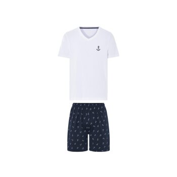 LIVERGY® Herren Shorty Pyjama, M, weiß - B-Ware...