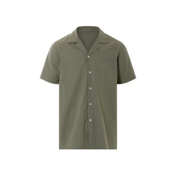 LIVERGY® Herren Freizeithemd, aus reiner Baumwolle (khaki, M (39/40)) - B-Ware neuwertig