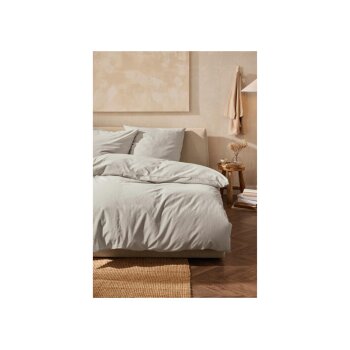 LIVARNO home Baumwoll-Leinen-Bettwäsche, 135 x 200 cm (Sand) - B-Ware neuwertig