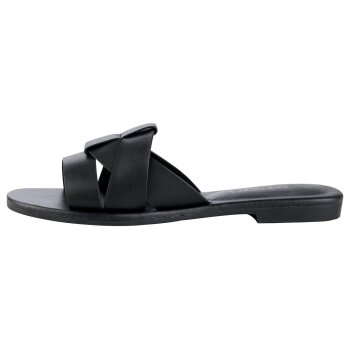 esmara® Damen Pantoletten, aus Leder (Schwarz, 38) - B-Ware neuwertig