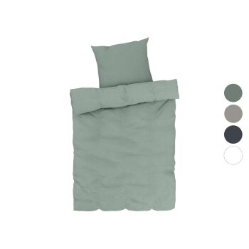 LIVARNO home Baumwoll-Leinen-Bettwäsche, 155 x 220...