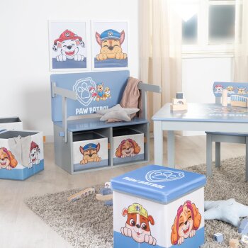 roba Klappbare Sitzbank Paw Patrol, mit Canvas Boxen, grau/blau - B-Ware neuwertig