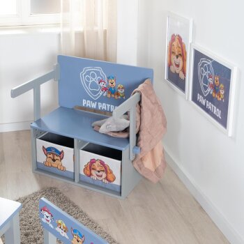 roba Klappbare Sitzbank Paw Patrol, mit Canvas Boxen, grau/blau - B-Ware neuwertig