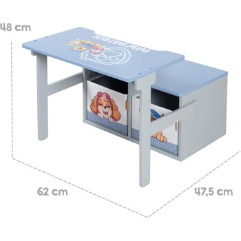 roba Klappbare Sitzbank Paw Patrol, mit Canvas Boxen, grau/blau - B-Ware neuwertig