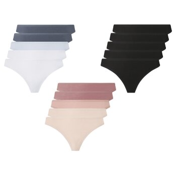 esmara® Damen Strings, 5 Stück, hoher Baumwollanteil - B-Ware