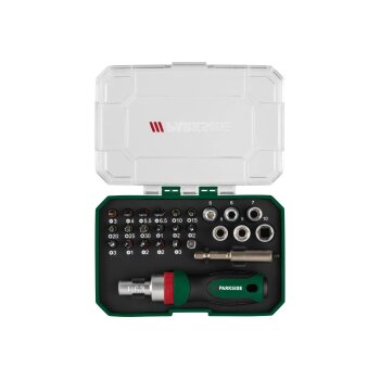 PARKSIDE® Ratschen-Bit- und Steckschlüssel-Set / Bit-Set / Ratschen-Schraubendreher-Bit- und Steckschlüssel-Set (Bit- und Stecknusssatz 6,3 mm) - B-Ware Transportschaden Kosmetisch