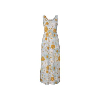 esmara® Damen Maxikleid, mit Gummizug in der Taille (Blumen/blau, XS (32/34)) - B-Ware neuwertig