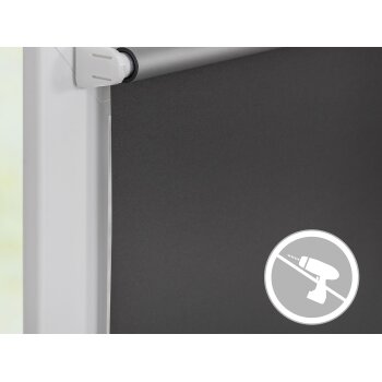 Lichtblick Thermo-Rollo Klemmfix, ohne Bohren, ab 45 x 150 cm (Anthrazit, 90x220 cm) - B-Ware sehr gut