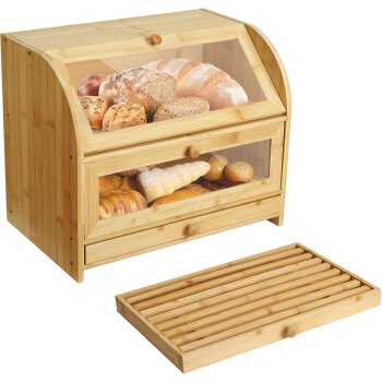 Ribelli Brotkasten, mit 2 Etagen und Schublade, bambus -...