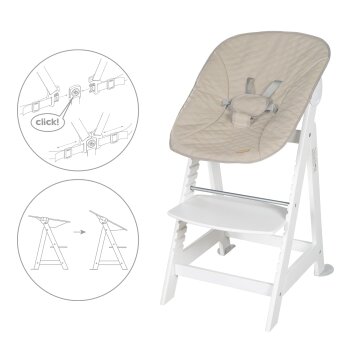 roba 2-in-1 Treppenhochstuhl Born Up, Liegeaufsatz, weiß - B-Ware sehr gut