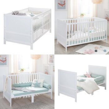roba Kombi-Kinderbett EASY SLEEP, 70 x 140 cm, Holz weiß - B-Ware sehr gut