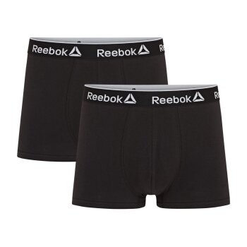 Reebok Herren Boxershorts, 2 Stück, elastischer Taillenbund mit Brandlogo (Schwarz, 7/XL) - B-Ware neuwertig