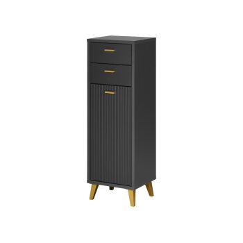 LIVARNO Home Bad-Seitenschrank, in Wellenoptik, anthrazit - B-Ware sehr gut