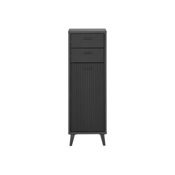 LIVARNO Home Bad-Seitenschrank, in Wellenoptik, anthrazit - B-Ware sehr gut