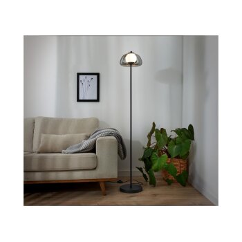 LIVARNO home LED-Stehleuchte, Lampenschirm aus hochwertigem Glas (Grauglas) - B-Ware neuwertig