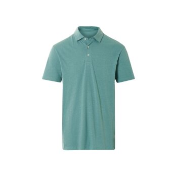 LIVERGY® Herren Poloshirt mit Leinen, mit Knopfleiste (Türkis, M (48/50)) - B-Ware neuwertig