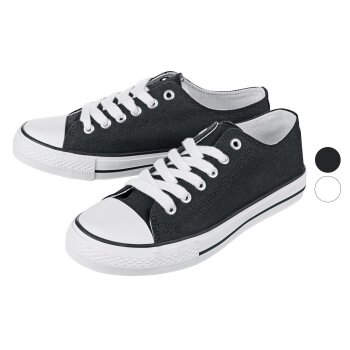 esmara® Damen-Sneaker, mit Baumwolle, 42, schwarz/weiß - B-Ware neuwertig