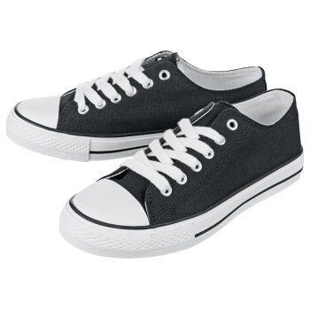 esmara® Damen-Sneaker, mit Baumwolle, 42, schwarz/weiß - B-Ware neuwertig