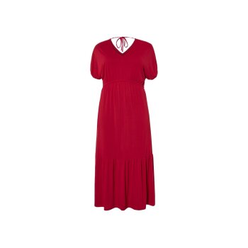 esmara® Damen Maxi-Kleid, mit recyceltem Material (Rot, 3XL(56/58)) - B-Ware neuwertig