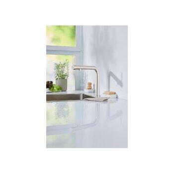 LIVARNO home Einhebel-Küchenarmatur, mit Eco-Flow-Funktion (Edelstahl) - B-Ware neuwertig