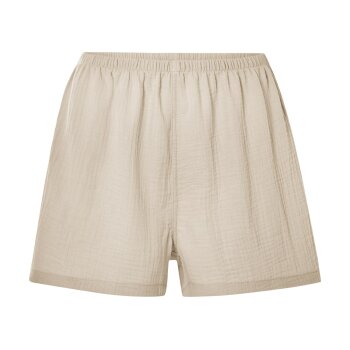 esmara® Damen Pyjama, aus angenehm weichem Musselin (Beige, L(44/46)) - B-Ware neuwertig