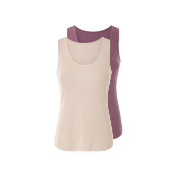 esmara® Damen Gerippte Tops, 2 Stück, in...