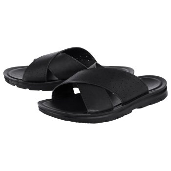LIVERGY® Herren Pantoletten, in Veloursoptik (Schwarz, 42) - B-Ware neuwertig
