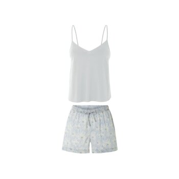 esmara® Damen Pyjama, ökologischer Textildruck (Blau, L (44/46)) - B-Ware neuwertig