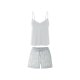 esmara® Damen Pyjama, ökologischer Textildruck (Blau, L (44/46)) - B-Ware neuwertig
