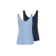 esmara® 2er Set Damen-Tops, M, marineblau/hellblau - B-Ware neuwertig