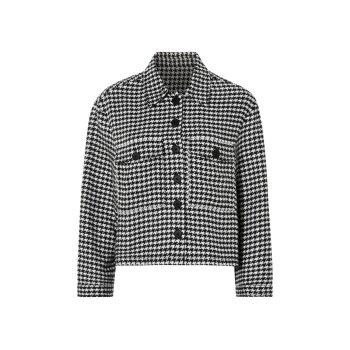 esmara® Damen Jacke, mit Brusttaschen (Schwarz/weiß, L(44/46)) - B-Ware neuwertig