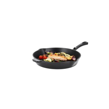 SILVERCREST® Pfanne Gusseisen 30 cm mit Ausgießer (Schwarz) - B-Ware neuwertig