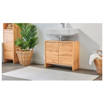 LIVARNO home Waschbeckenunterschrank Verona, Wotan-Eiche-Nachbildung - B-Ware neuwertig