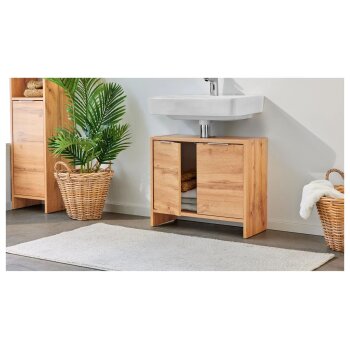 LIVARNO home Waschbeckenunterschrank Verona, Wotan-Eiche-Nachbildung - B-Ware neuwertig