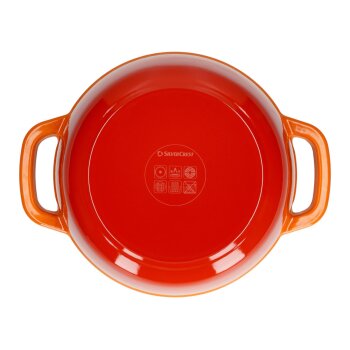 SILVERCREST® Premium-Gusseisentopf 22 cm / 2,8 Liter mit Drop-System (Orange) - B-Ware neuwertig