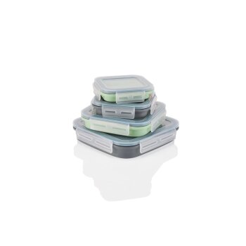 SILVERCREST® Faltbare Frischhaltedosen / Lunchbox, aus hitzebeständigem Silikon (Quadrat) - B-Ware sehr gut
