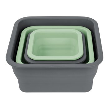SILVERCREST® Faltbare Frischhaltedosen / Lunchbox, aus hitzebeständigem Silikon (Quadrat) - B-Ware sehr gut