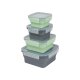 SILVERCREST® Faltbare Frischhaltedosen / Lunchbox, aus hitzebeständigem Silikon (Quadrat) - B-Ware sehr gut