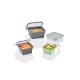 SILVERCREST® Faltbare Frischhaltedosen / Lunchbox, aus hitzebeständigem Silikon (Quadrat) - B-Ware sehr gut