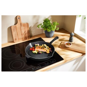 SILVERCREST® Pfanne Gusseisen 30 cm mit Ausgießer (Schwarz) - B-Ware sehr gut