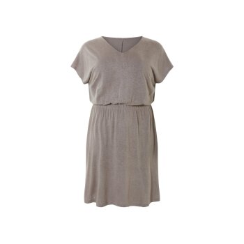 esmara® Damen Leinenkleid, in moderner Midilänge (Taupe, XL(48/50)) - B-Ware neuwertig