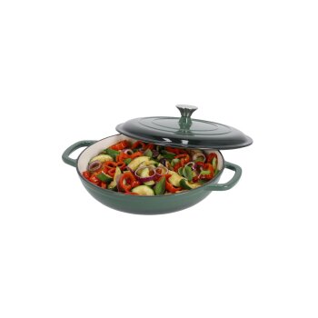 SILVERCREST® Gusseisenservierpfanne 30cm / 3,7 Liter (Grün) - B-Ware sehr gut
