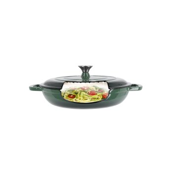 SILVERCREST® Gusseisenservierpfanne 30cm / 3,7 Liter (Grün) - B-Ware sehr gut