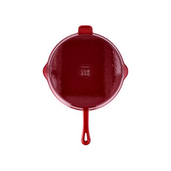 SILVERCREST® Pfanne Gusseisen 30 cm mit Ausgießer (Rot) - B-Ware neuwertig