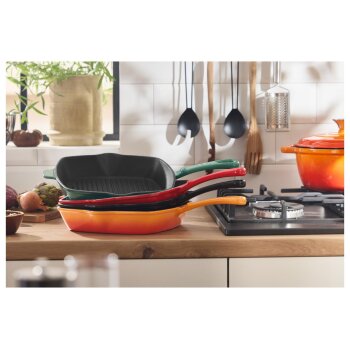 SILVERCREST® Premium-Gusseisengrillpfanne 24 cm, für alle Herdarten (Rot) - B-Ware sehr gut